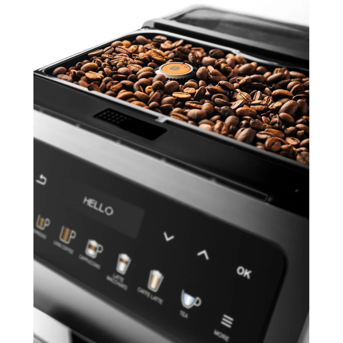 Krups EA894T Evidence Plus, One-Touch-Cappuccino, Edelstahl-Kegelmahlwerk, Barista Quattro Force Technologie 5