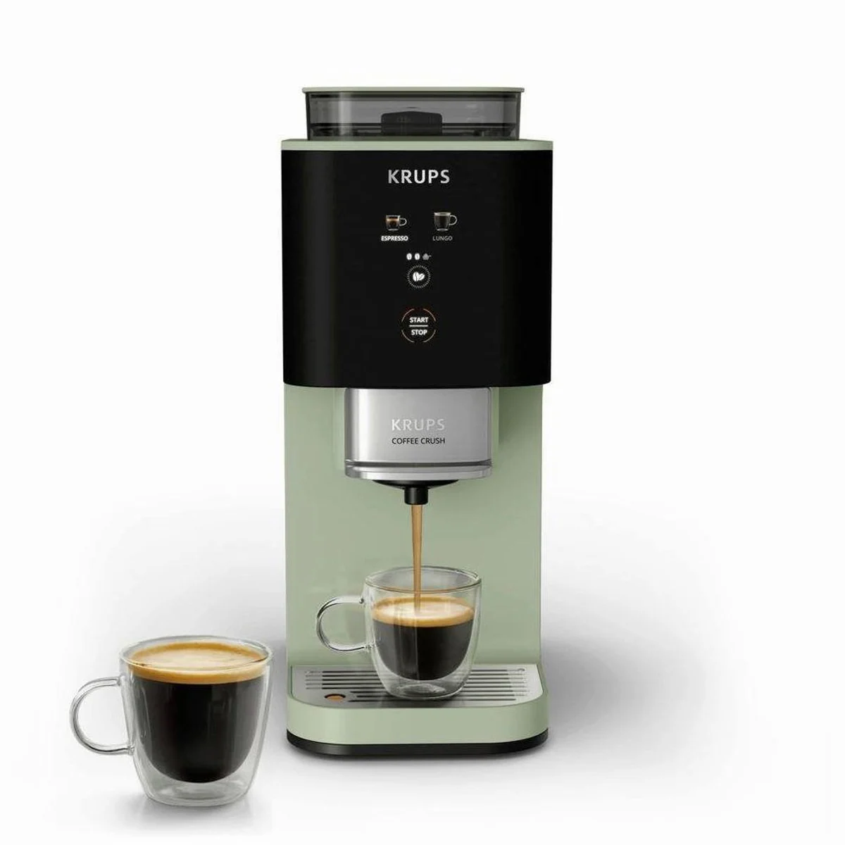 Krups Coffee Crush SA401LE0, kompakte Espressomaschine mit Edelstahlmühle und 15 Bar Druck 2