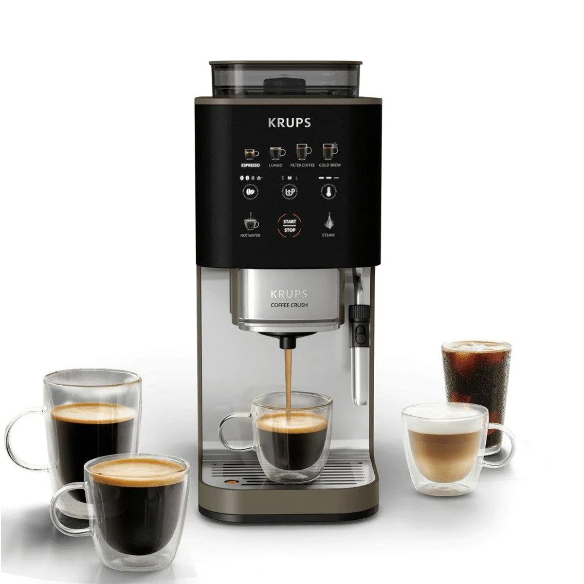 Krups SA403BE0 Kaffeevollautomat, 15 Bar Pumpendruck, integriertes Mahlwerk, 1,8 L Wassertank