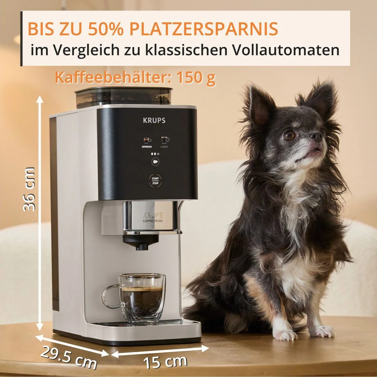 Krups Coffee Crush SA4001, kompakt, einfache Bedienung, für Espresso & Lungo 5