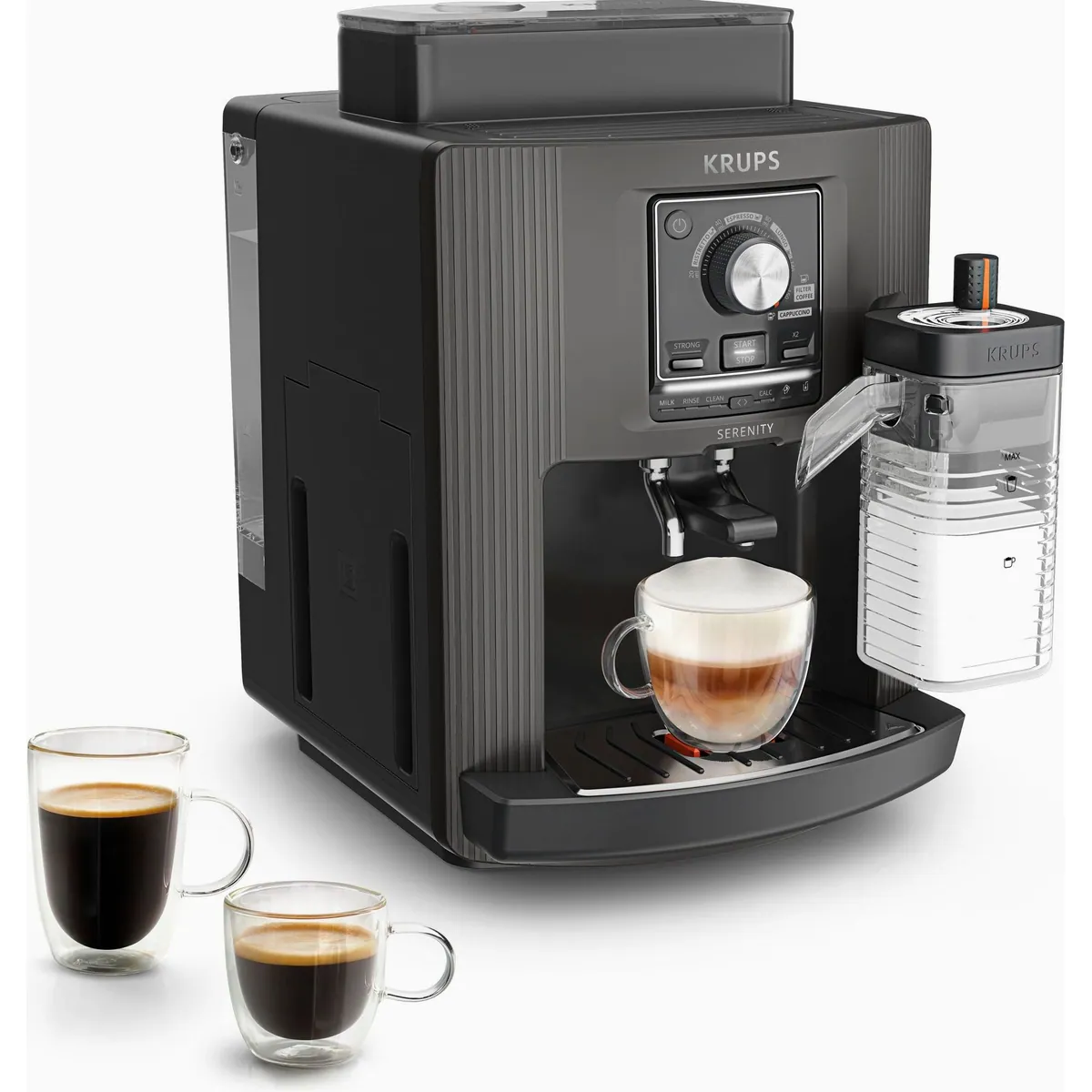 Krups EA402H Kaffeevollautomat, Milk Maestro-Technologie, 5 Getränke, automatische Reinigung