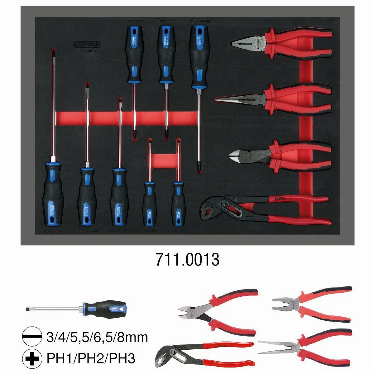 KS Tools Schraubendreher- und Zangen-Satz, 12-teilig, ergonomische Handhabung 4