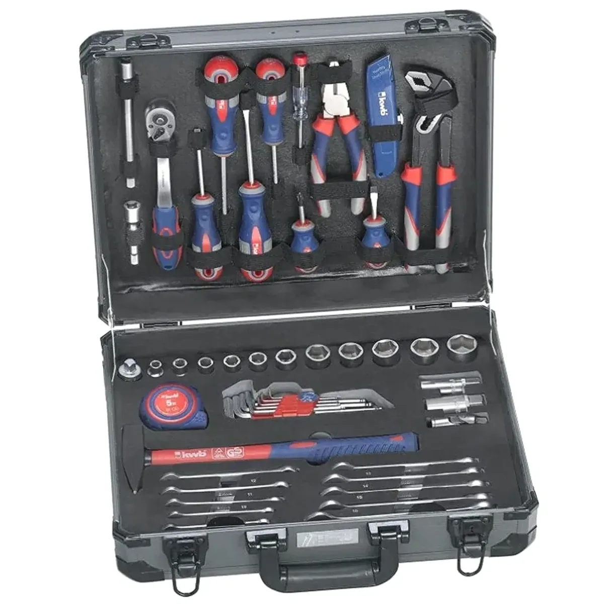 kwb Werkzeug-Koffer 51-teilig, robust, vielseitig einsetzbar, ergonomisches Design