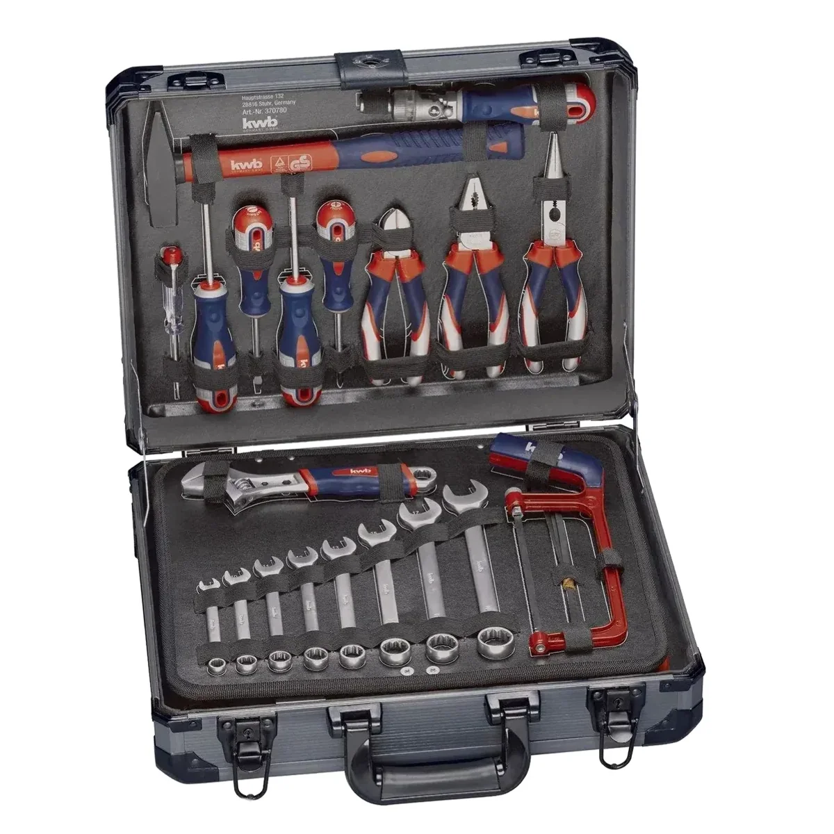 kwb Werkzeugset, 129-teilig, robuster Aluminium-Koffer — vielseitig, ergonomisch, mobil