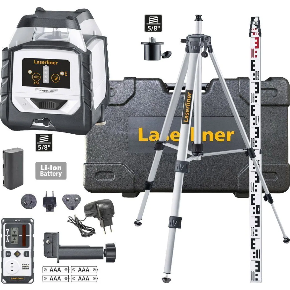 LASERLINER Duraplane 360 Set, selbstnivellierend, präzise Laserlinien