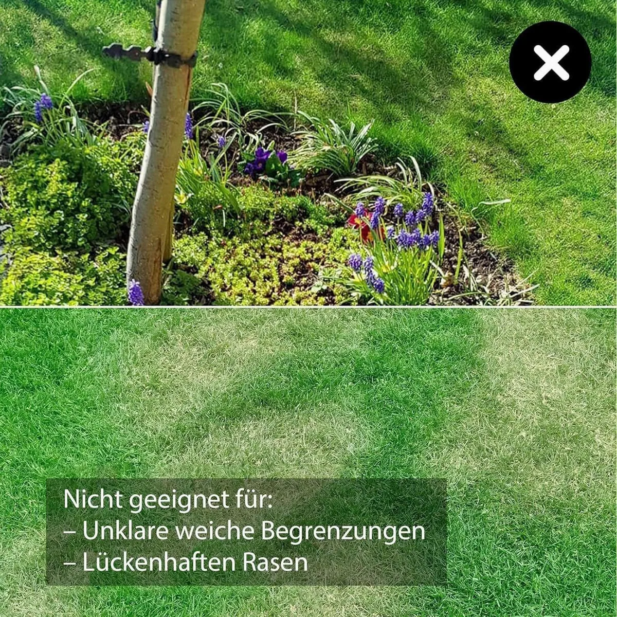 Lawnmaster OcuMow Mähroboter, kabellos, für Rasenflächen bis 80 m² — ohne Begrenzungskabel, stufenlose Höhenverstellung, Sicherheitsfunktionen 3