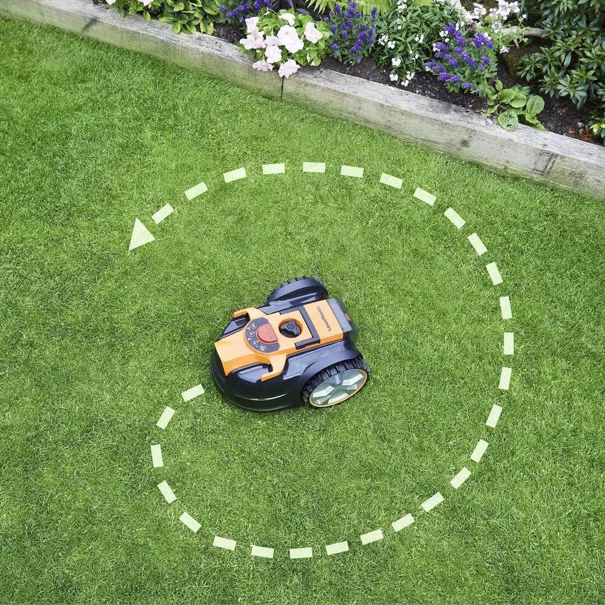Lawnmaster OcuMow Mähroboter, kabellos, für Rasenflächen bis 80 m² — ohne Begrenzungskabel, stufenlose Höhenverstellung, Sicherheitsfunktionen 5