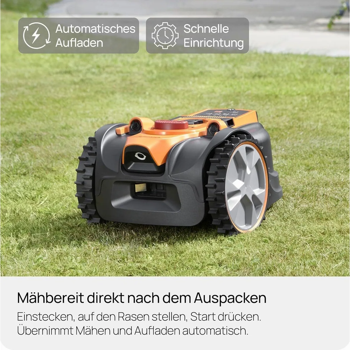 Lawnmaster OcuMow16 Rasenmähroboter, kabellose Navigation, für Rasenflächen bis 300 m² 2