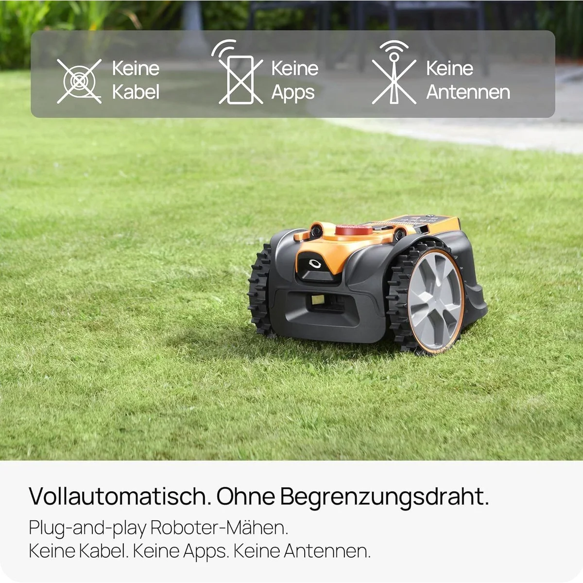 Lawnmaster OcuMow16 Rasenmähroboter, kabellose Navigation, für Rasenflächen bis 300 m² 3