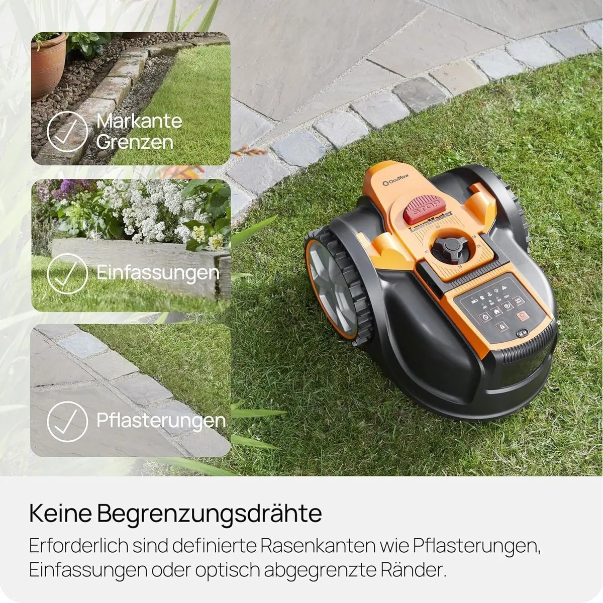 Lawnmaster OcuMow16 Rasenmähroboter, kabellose Navigation, für Rasenflächen bis 300 m² 5