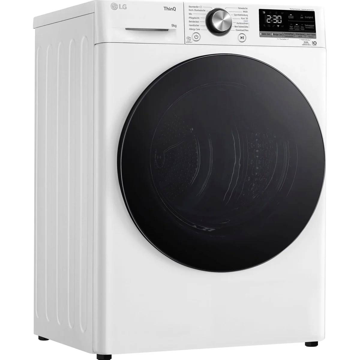 LG Wärmepumpentrockner RT90V9W, hohe Energieeffizienz, 9 kg Fassungsvermögen, praktische Funktionen