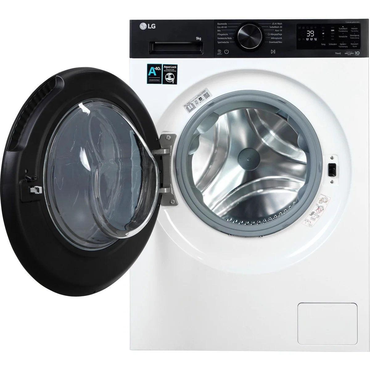 LG F4WX709YP Waschmaschine, 9 kg, 1400 U/min, AI Wash — Energieeffizienz A, Kurzprogramm, Vollwasserschutz 3