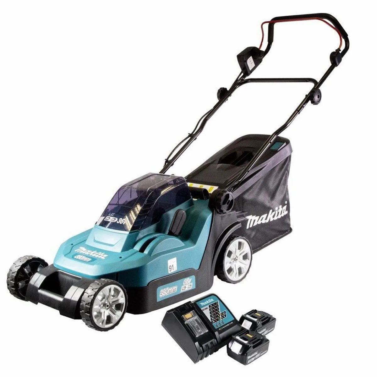 Makita DLM 382 Akku Rasenmäher, 36 V Antrieb, 38 cm Schnittbreite, 40 l Fangkorb 2
