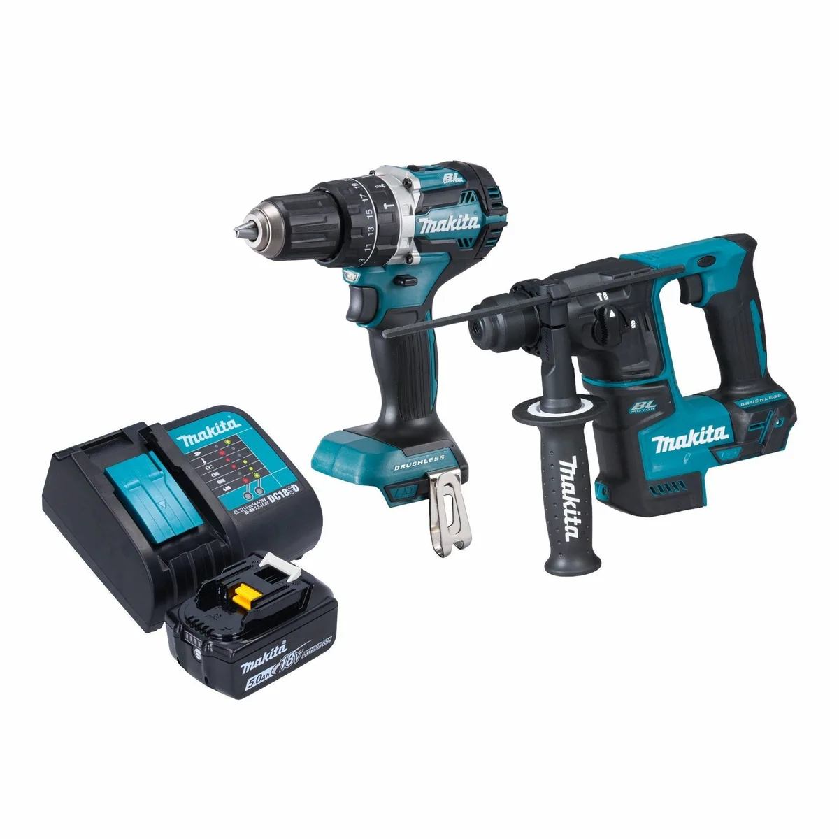 Makita DLX 2278 Akku-Kombo Kit, 54 Nm Drehmoment, bürstenloser Motor