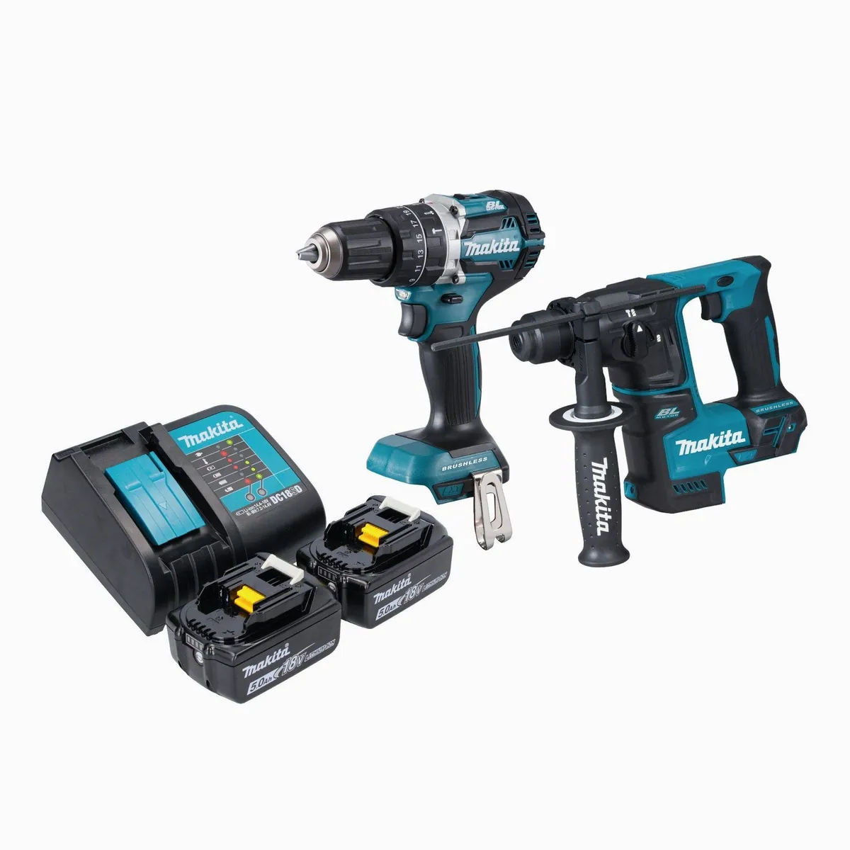 Makita DLX 2278 Akku-Komplettset, 2 leistungsstarke Geräte — 54 Nm Drehmoment, bürstenloser Motor, LED-Beleuchtung