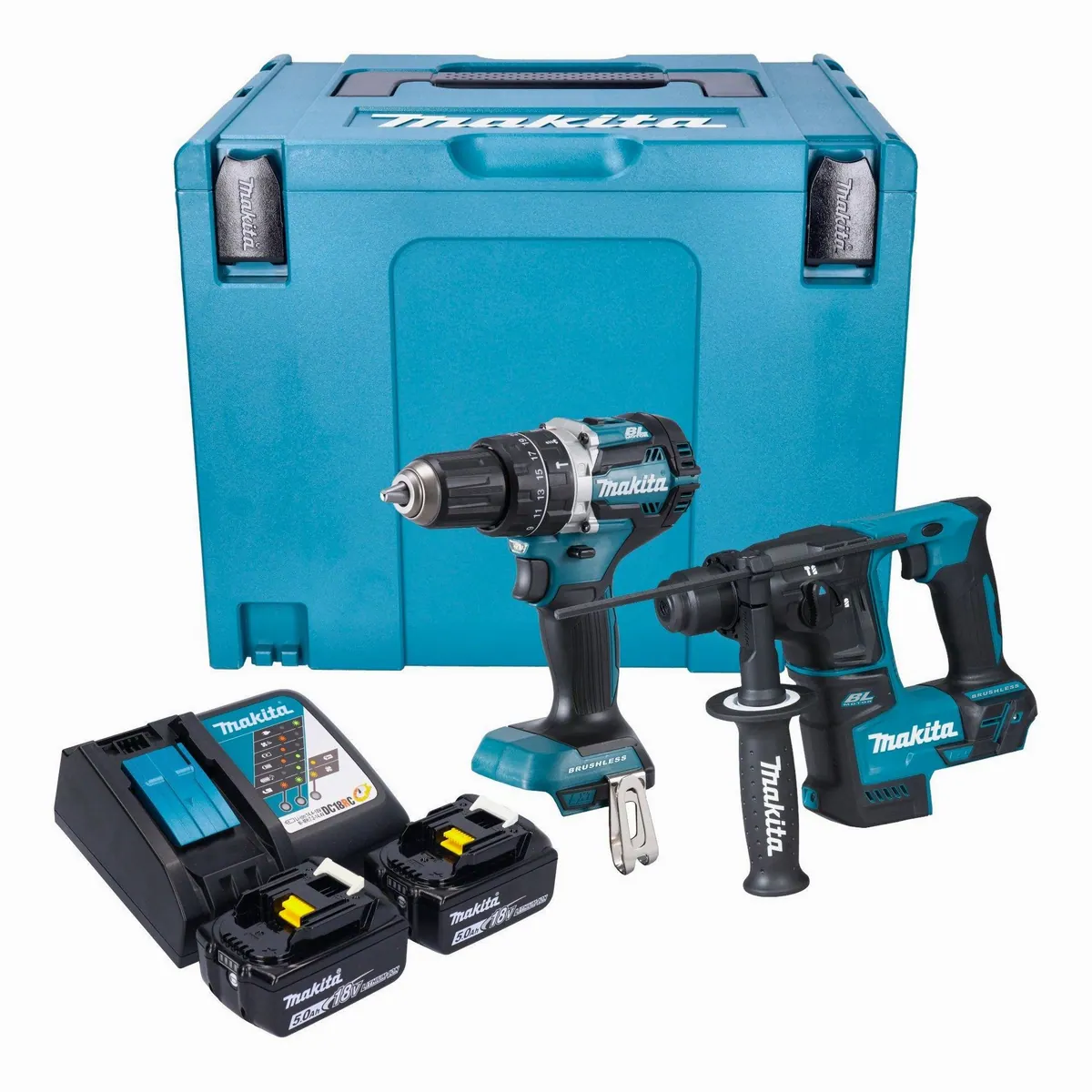 Makita DLX 2278 Akku-Komplettset, 54 Nm Drehmoment, inkl. DHP 484 & DHR 171