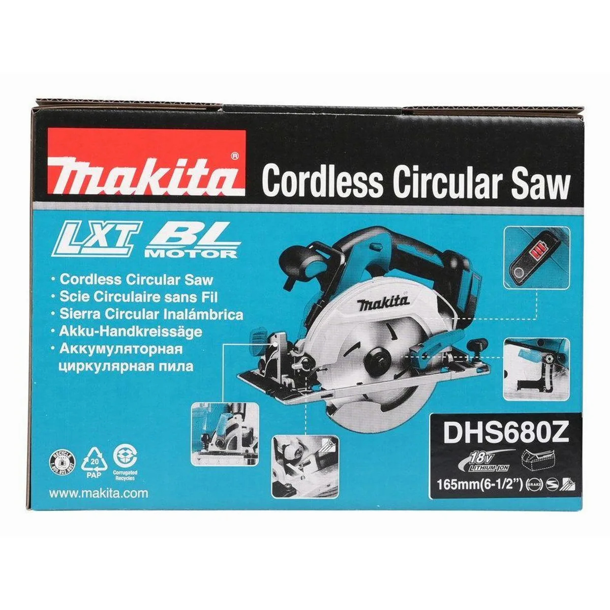 Makita DHS680Z Akku-Handkreissäge, 57 mm Schnitttiefe, 18 V Leistung 2