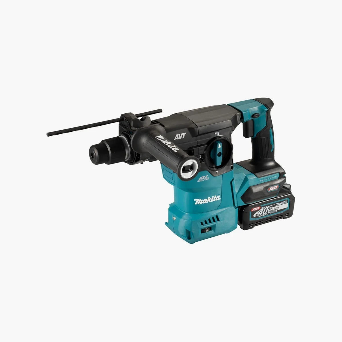 Makita Akku-Kombihammer SDS-PLUS, 40V max., 2 Akkus + Ladegerät — leistungsstark, ergonomisch, staubgeschützt