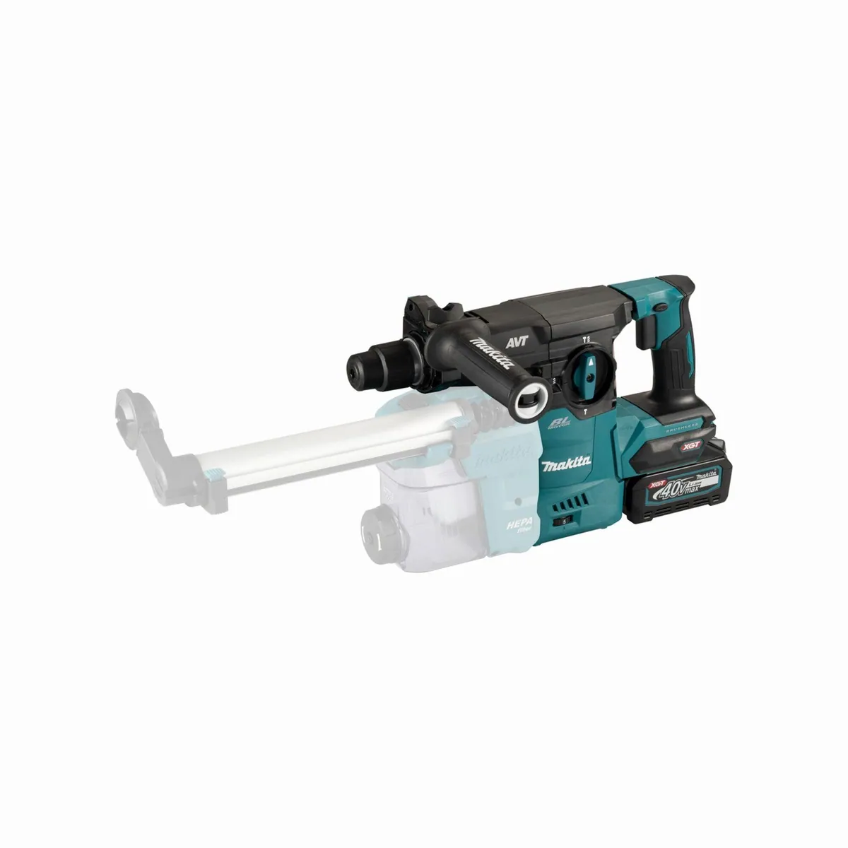 Makita Akku-Kombihammer SDS-PLUS, 40V max., 2 Akkus + Ladegerät — leistungsstark, ergonomisch, staubgeschützt 5