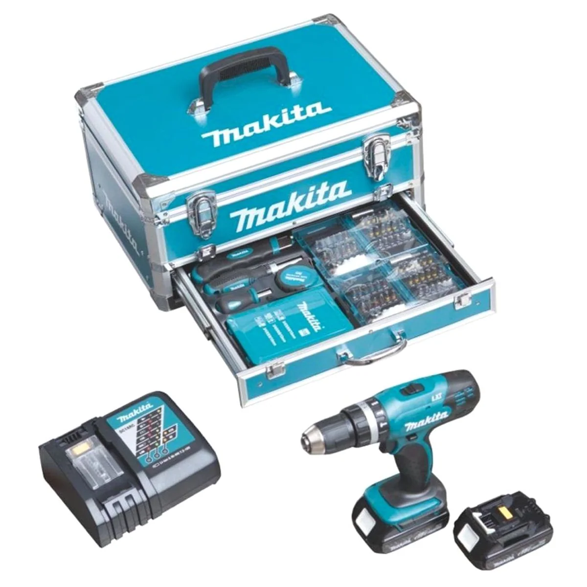 Makita DHP453RFX2 Akku-Schlagbohrschrauber, 18 V, 42 Nm Drehmoment, 16 Drehmomentstufen