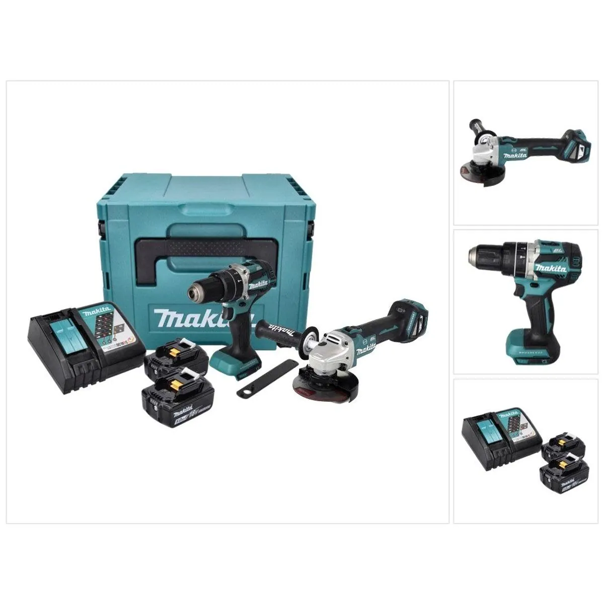 Makita DLX 2272 TJ Akku Combo Kit, Winkelschleifer & Schlagbohrschrauber
