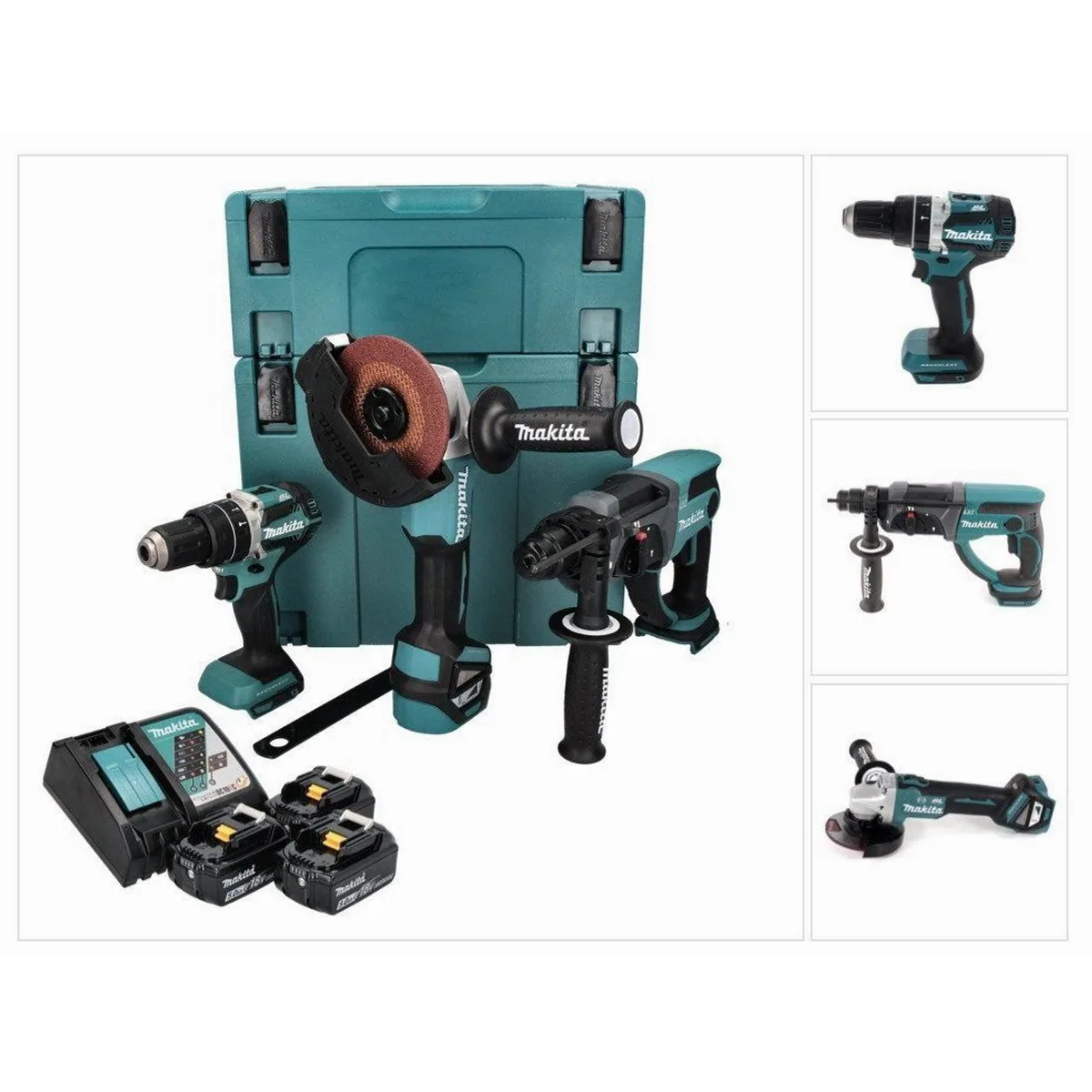 Makita DLX 3093 TJ Akku Set, vielseitiger Schlagbohrschrauber & Kombihammer — 18 V, 54 Nm, bürstenlos