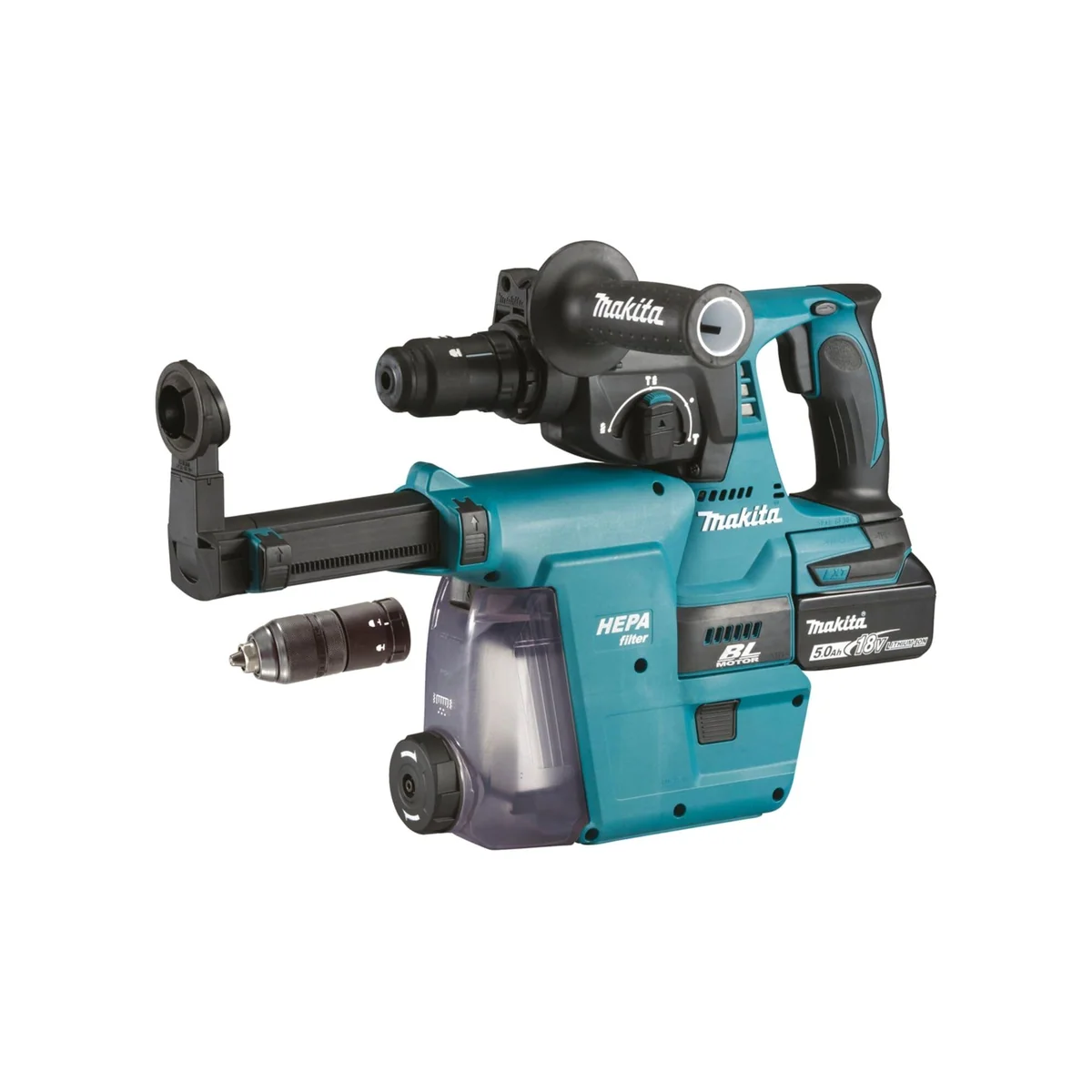 Makita DHR243RT Akku-Kombihammer, 18V, 5,0Ah, SDS-PLUS mit Staubabsaugung