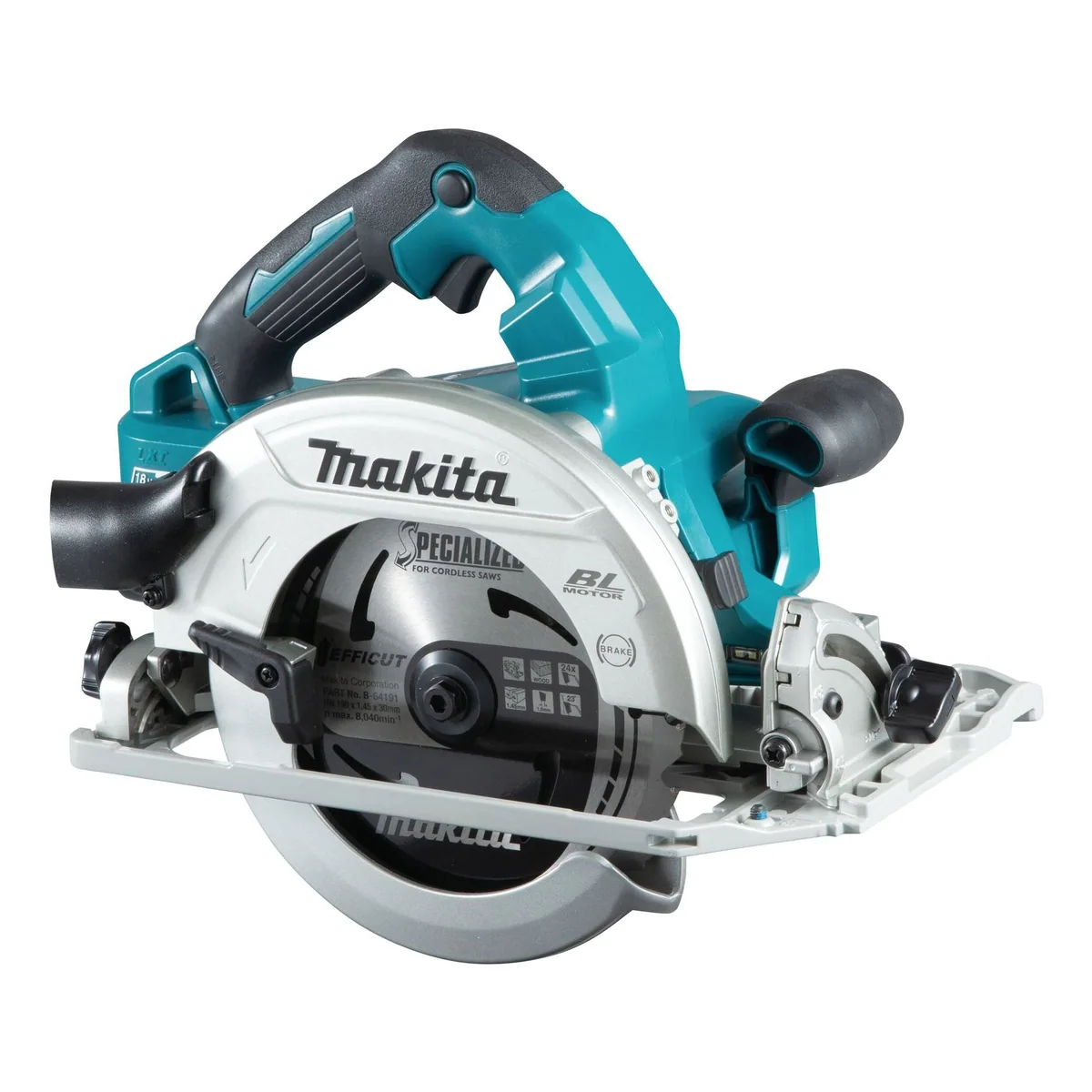 Makita DHS782ZJ Akku-Handkreissäge, 2 x 18V, 62,5 mm Schnitttiefe — präzise Schnitte, flexibles Akkusystem, kompakte Bauweise