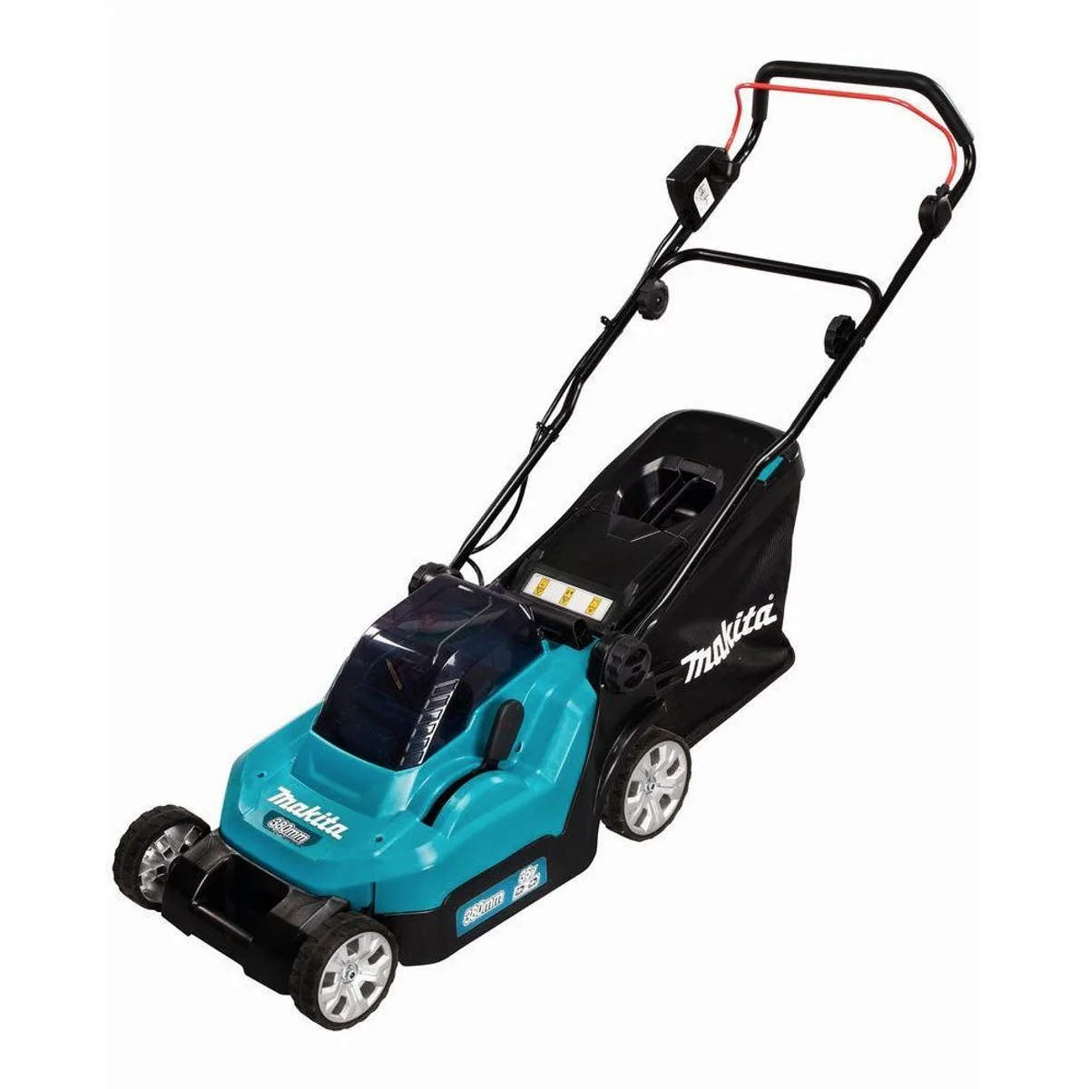 Makita DLM382PM2 Akkurasenmäher, 38 cm Schnittbreite, 2x 18V/4Ah Akkus