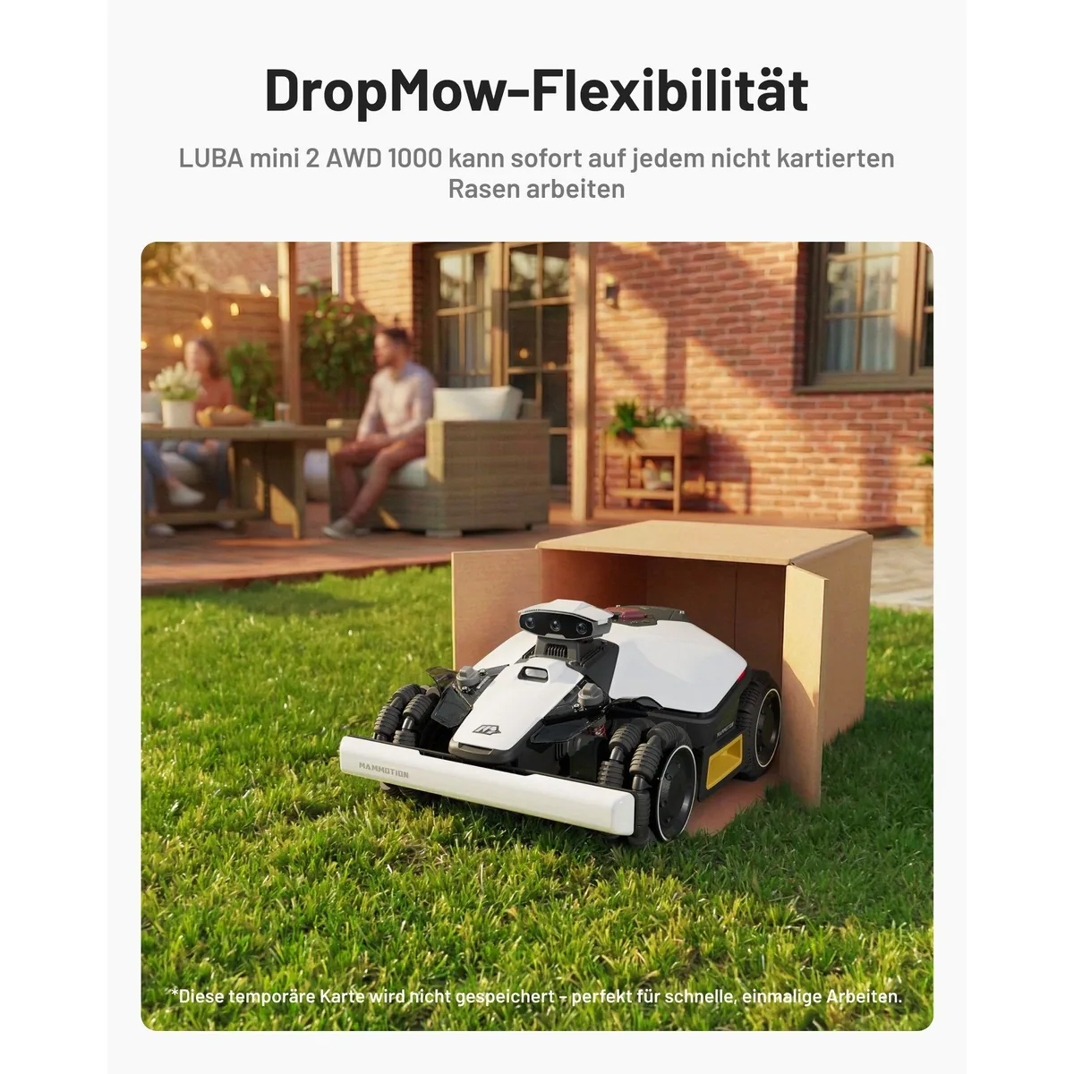 Mammotion LUBA Mini 2 AWD Mähroboter, KI-gestützte Kartierung, Allradantrieb, DropMow 3