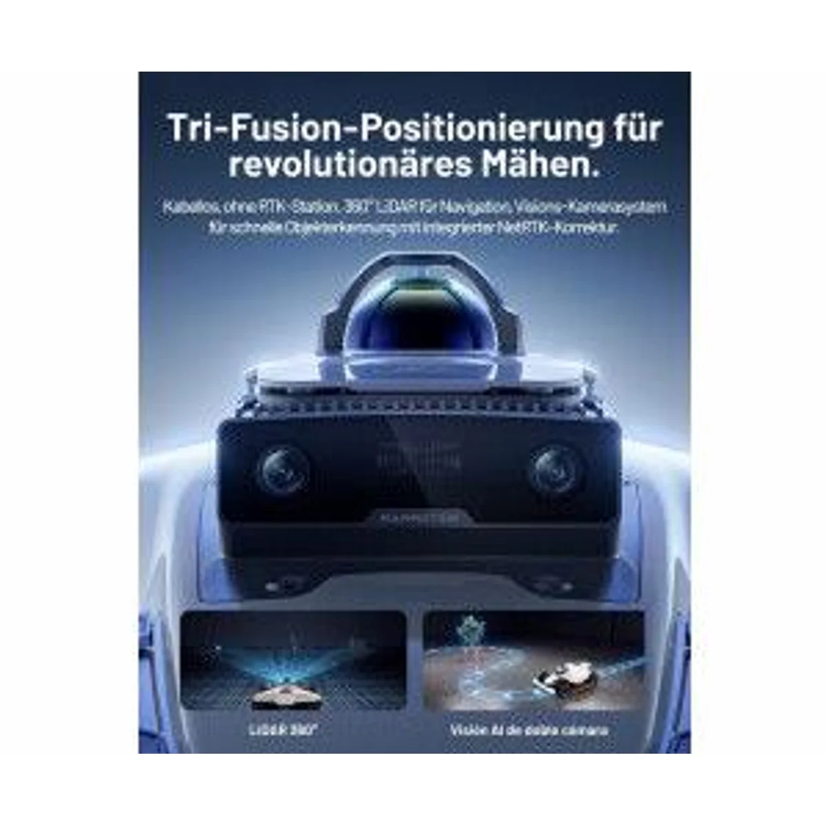 Mammotion Luba mini AWD 1500, LiDAR-Technologie, NetRTK & KI-gestützte Vision 2