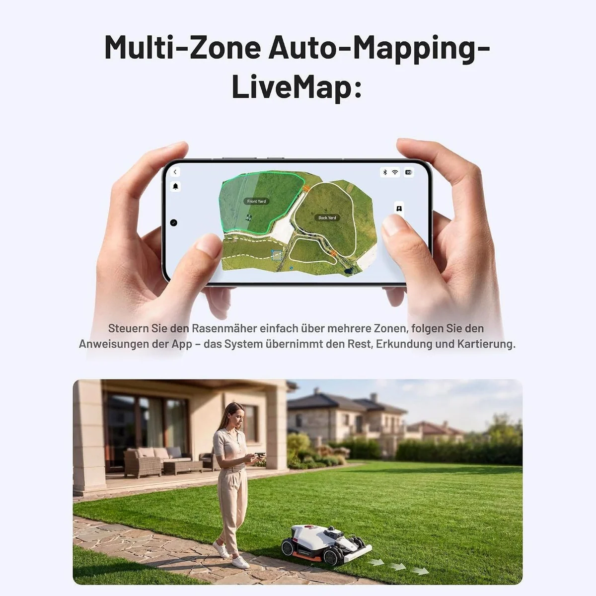 Mammotion LUBA 3 AWD Mähroboter, 360° LiDAR + Dual-Kamera-KI, Allradantrieb, bis 1500 m² 3