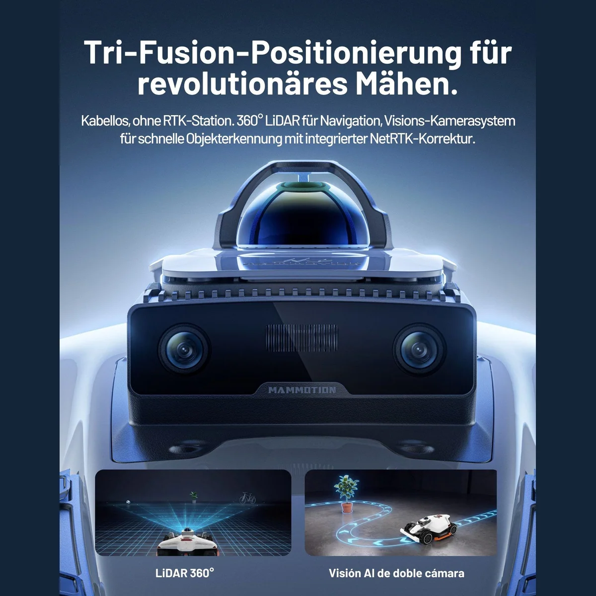 Mammotion LUBA 3 AWD Mähroboter, 360° LiDAR + Dual-Kamera-KI, Allradantrieb, bis 1500 m² 5