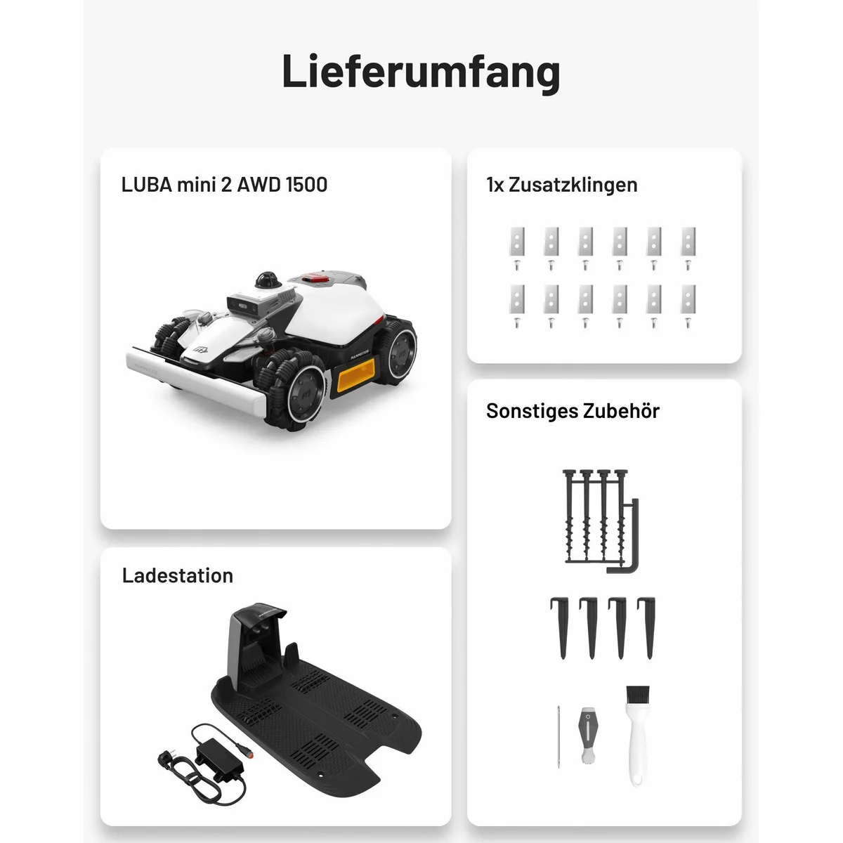 Mammotion LUBA Mini 2 AWD Mähroboter, 360° LiDAR, KI-Vision, bis 1500 m² 3