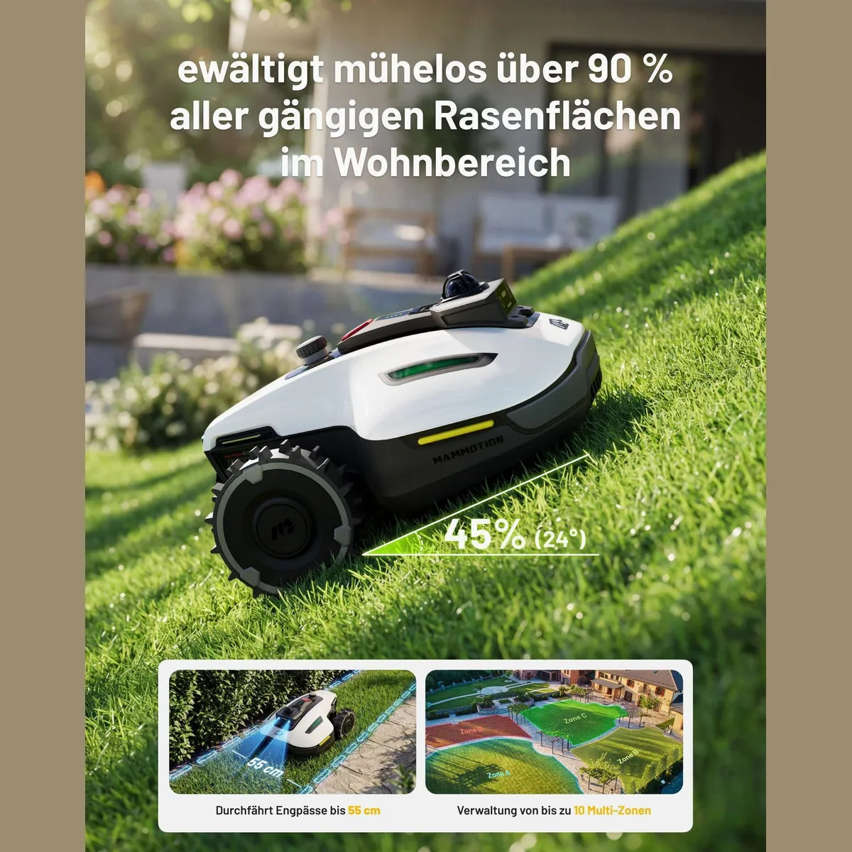 Mammotion YUKA Mini 2 Rasenmähroboter, 360° LiDAR, KI Vision-Navigation, bis 1000 m² 5