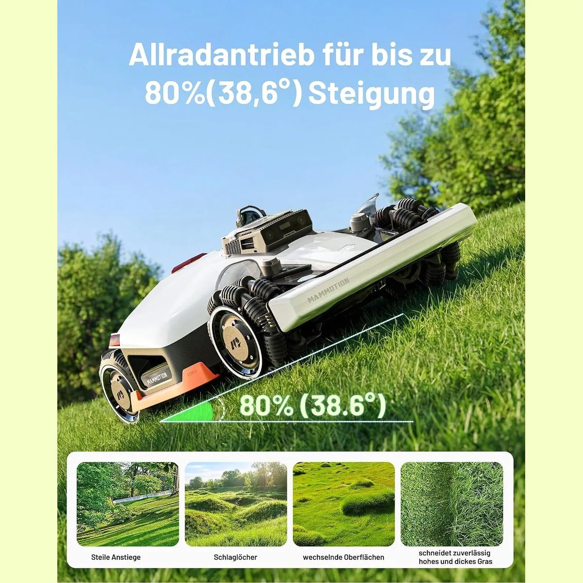 Mammotion LUBA 3 AWD Mähroboter, 360° LiDAR, Allradantrieb, App-Steuerung 2