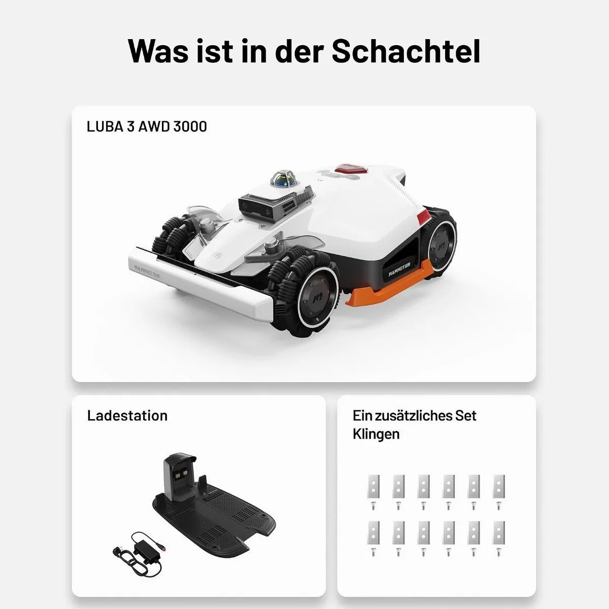 Mammotion LUBA 3 AWD 3000 Rasenmähroboter, intelligente Navigation, Allradantrieb, hohe Steigfähigkeit 5