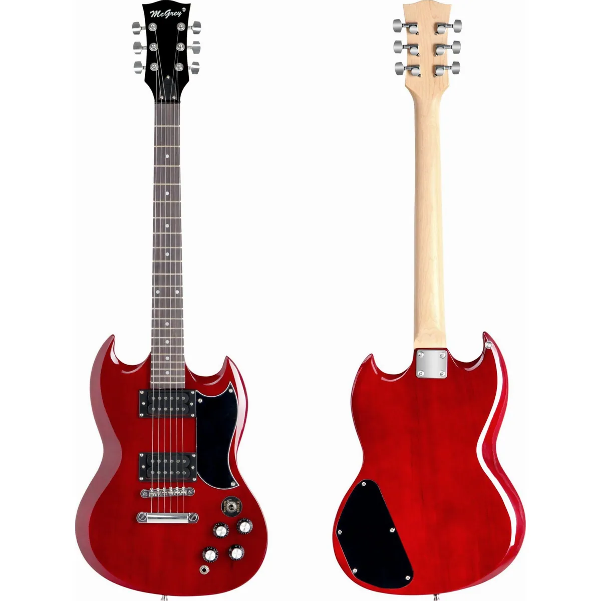 McGrey Rockit E-Gitarre, Double Cut Komplettset mit Verstärker und Zubehör 2