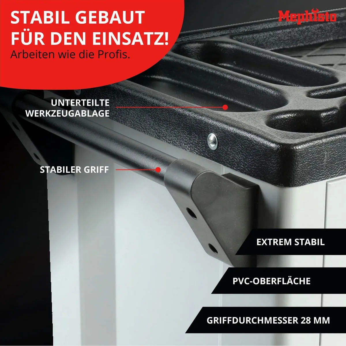 Mephisto-Tools Werkzeugwagen, 8 Schubladen, abschließbar, bis 35 kg belastbar 2