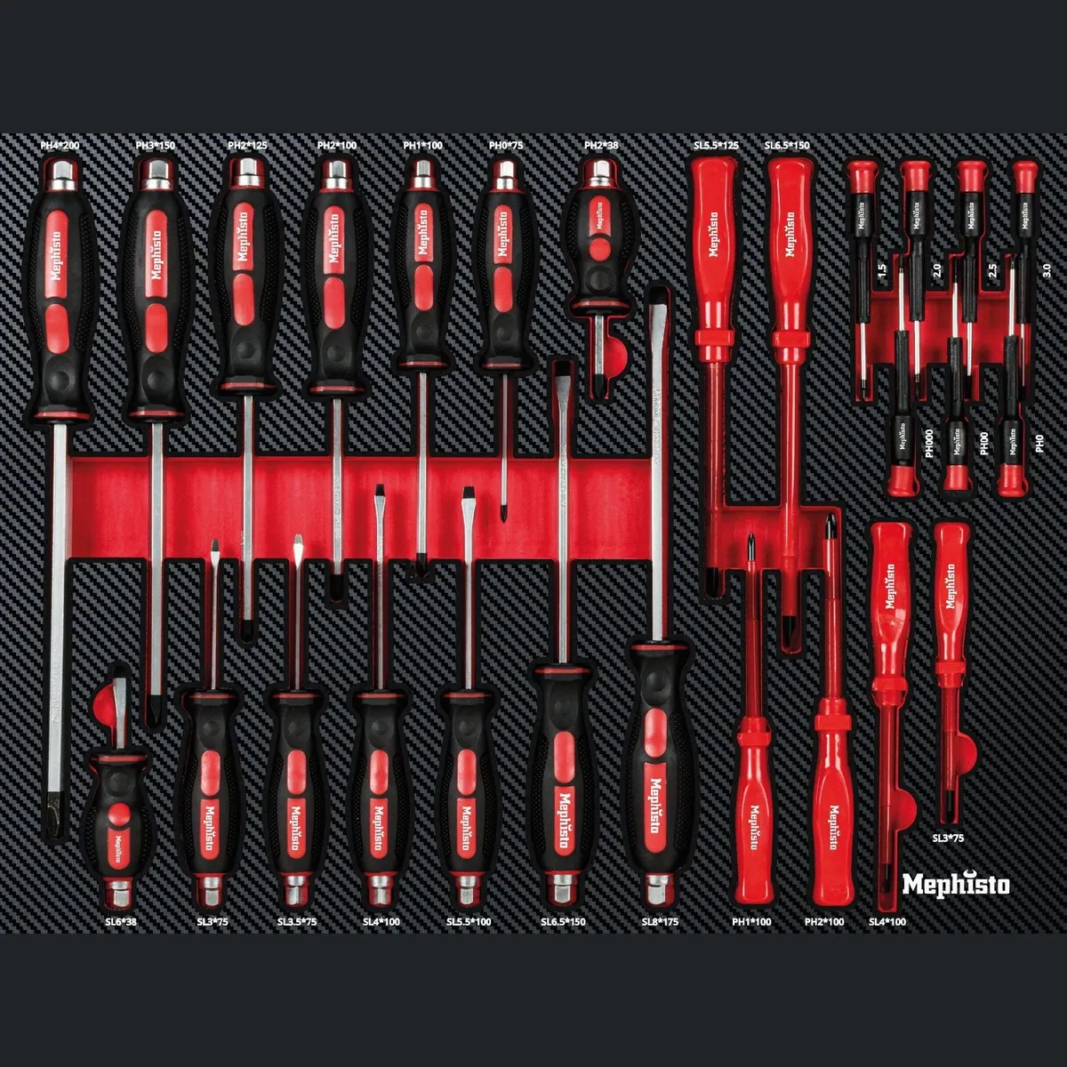 Mephisto-Tools Premium XXL Werkzeugwagen, 7 Schubladen, abschließbar, inklusive Werkzeug 5