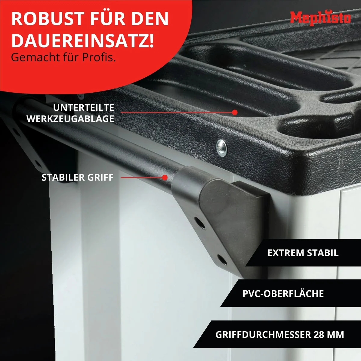 Mephisto-Tools Werkzeugwagen XXL, 8 Schubladen, abschließbar, 35 kg belastbar 2