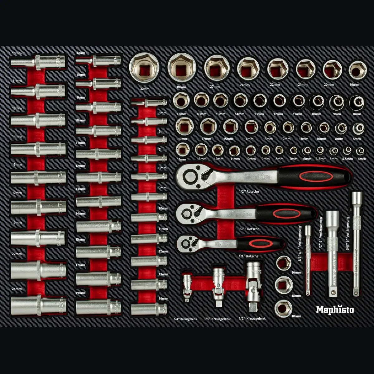 Mephisto-Tools Werkzeugwagen XXL, 8 Schubladen, abschließbar, 35 kg belastbar 3