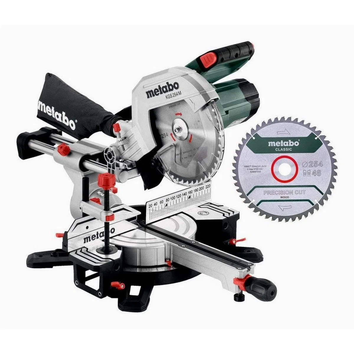 Metabo KGS 254 M Set, Kappsäge mit Zugfunktion und 2. Hartmetall-Sägeblatt