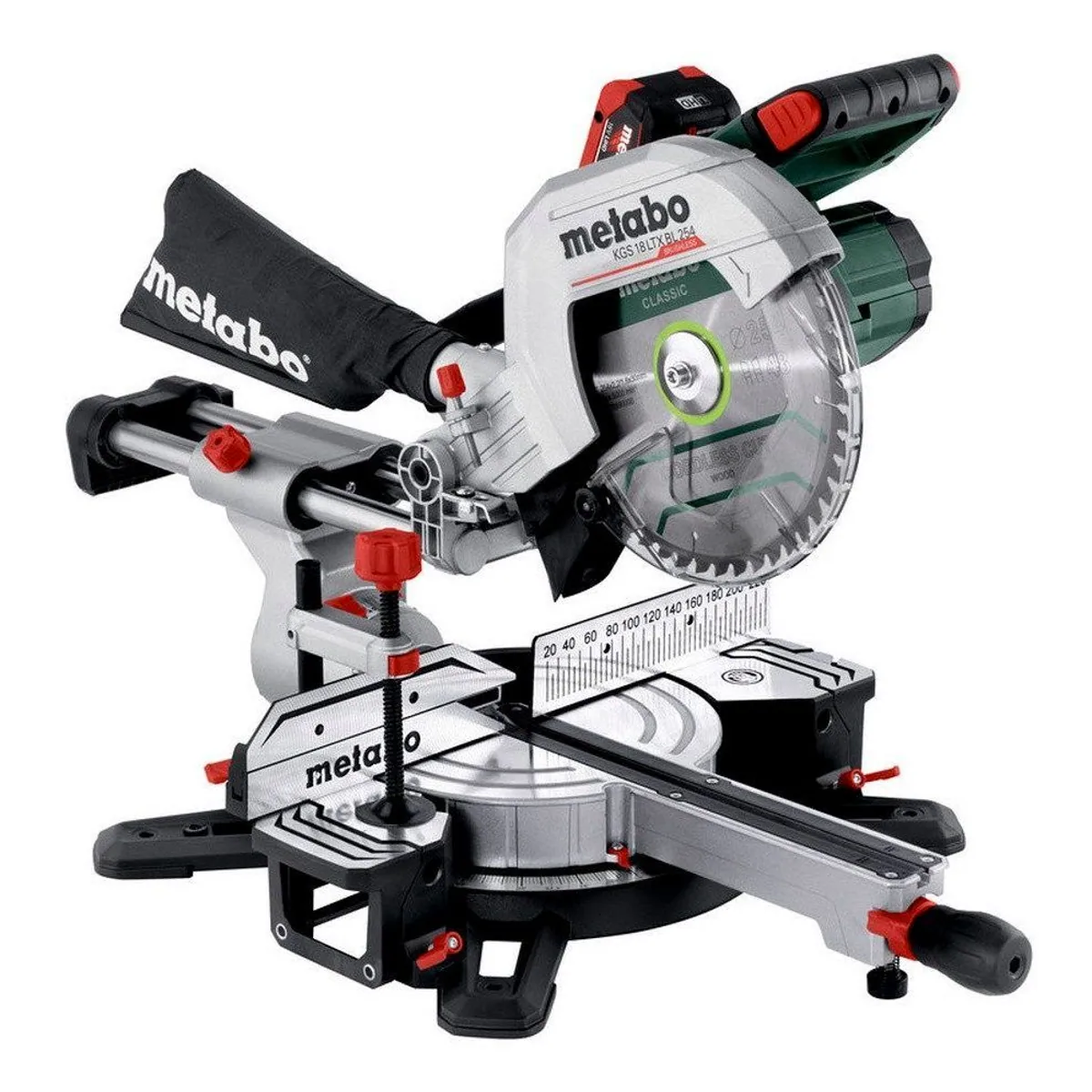 Metabo KGS 18 LTX BL 254 Akku-Kapp-Gehrungssäge, leistungsstarker Brushless-Motor, präzise Schnittführung