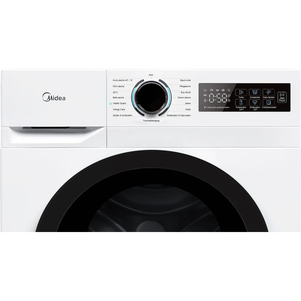 Midea MF11EW90BA10 Waschmaschine, 9 kg Kapazität, 1400 U/min Schleuderdrehzahl 5