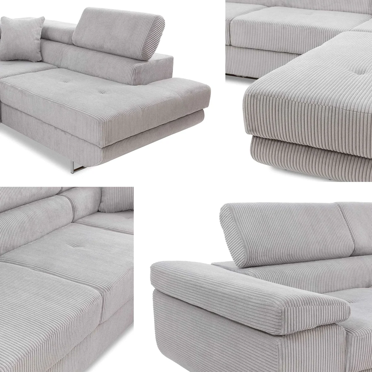 MIRJAN24 Torezio Ecksofa Cord, mit Schlaffunktion und Bettkasten, 274x203 cm 4
