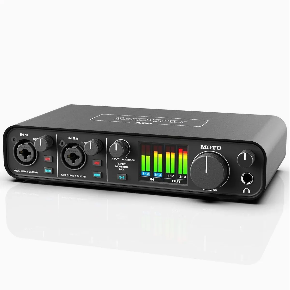 Motu-Audio M4 Audio Interface, hochqualitative Vorverstärker, extrem geringe Latenz
