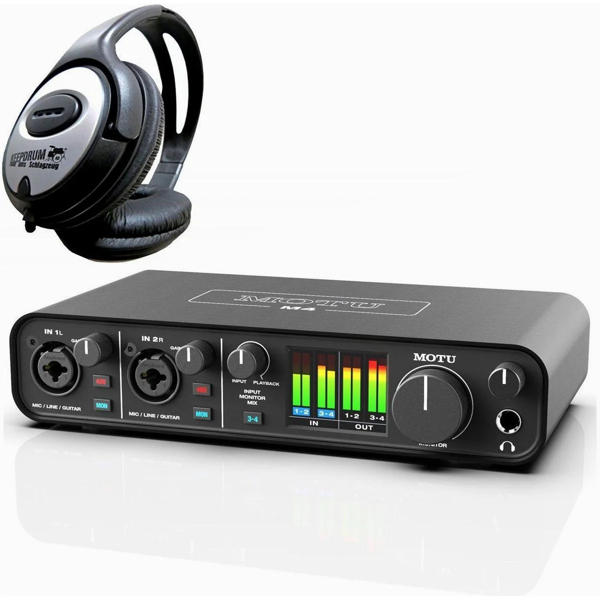 Motu-Audio M4 Audio Interface, erstklassige Audioqualität, extrem geringe Latenz, Loopback-Feature
