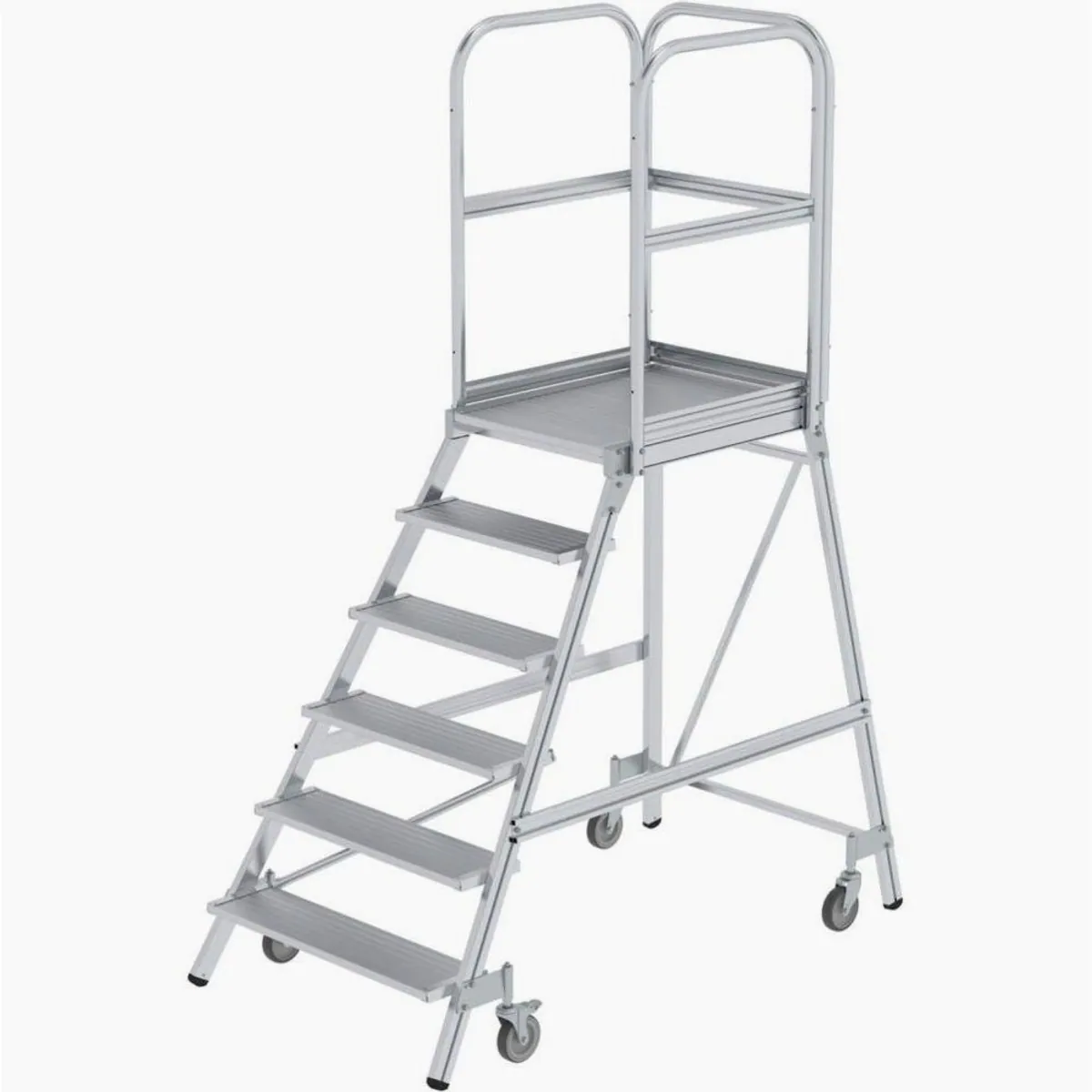 Munk Anlegeleiter, Aluminium-Podesttreppe, einseitig begehbar, sichere Konstruktion