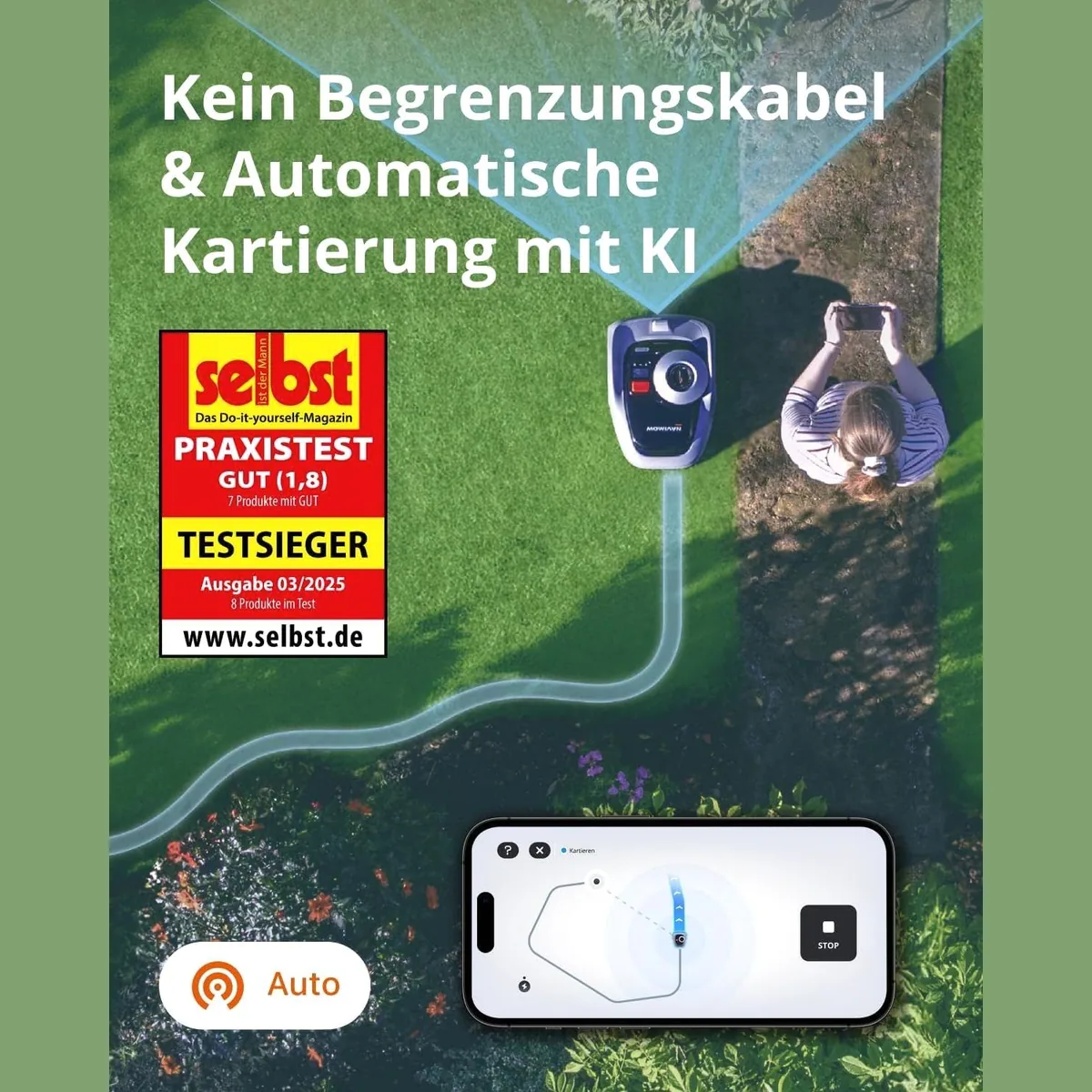 NAVIMOW i105E Rasenmähroboter, kabellose Kartierung, intelligente Hinderniserkennung, App-Steuerung 5